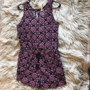 Pink and black romper